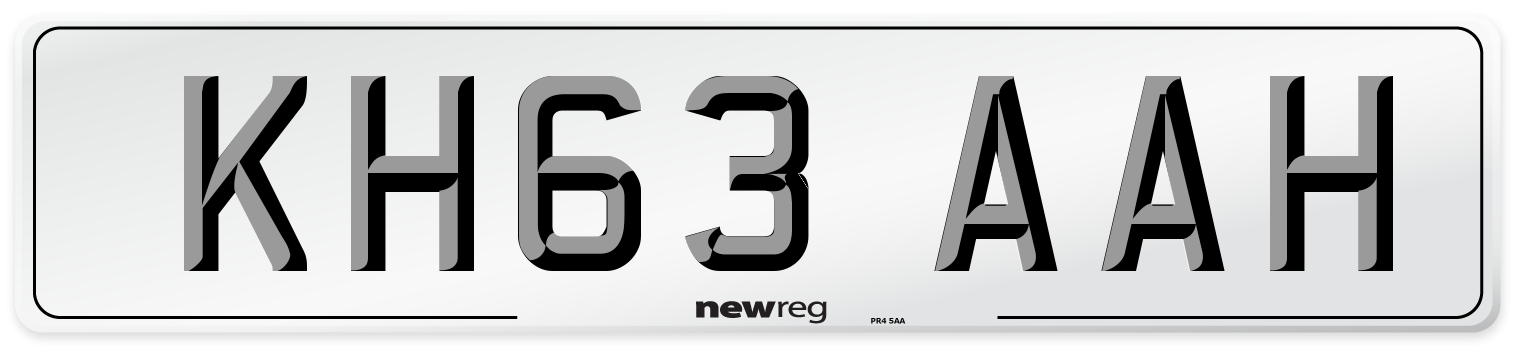 KH63 AAH Number Plate from New Reg